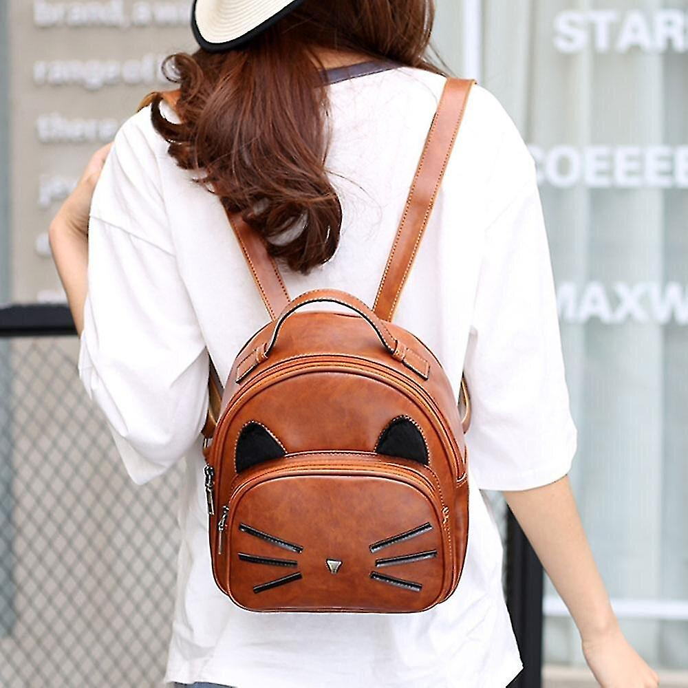 Foto 4 pulgar | Mochila Huoguo De Piel Sintética Con Bonito Estampado De Gatos Para Niñas Y Mujeres - Venta Internacional.