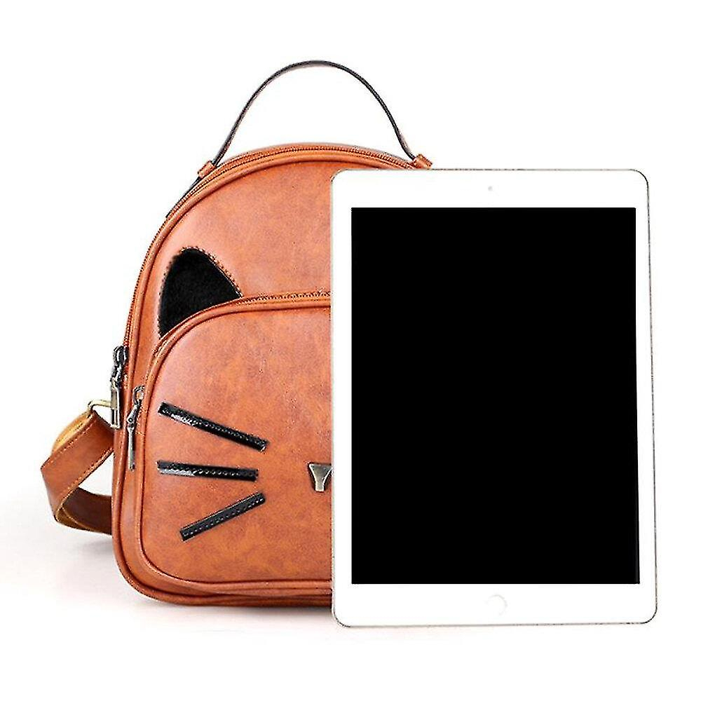 Foto 5 pulgar | Mochila Huoguo De Piel Sintética Con Bonito Estampado De Gatos Para Niñas Y Mujeres - Venta Internacional.