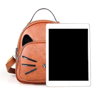 Foto 4 | Mochila Huoguo De Piel Sintética Con Bonito Estampado De Gatos Para Niñas Y Mujeres - Venta Internacional.