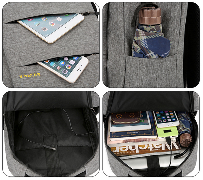 Foto 5 pulgar | Mochila Para Ordenador Recargable Por Usb, Oxford, 16 Pulgadas, Color Negro - Venta Internacional.