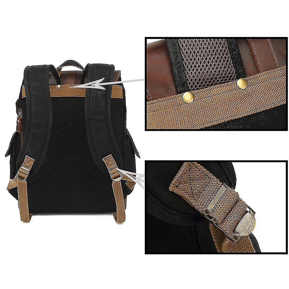 Foto 3 pulgar | Mochila Huoguo, De Viaje, Retro, De Lona Encerada Al Óleo, Color Caqui, Para Hombre - Venta Internacional.