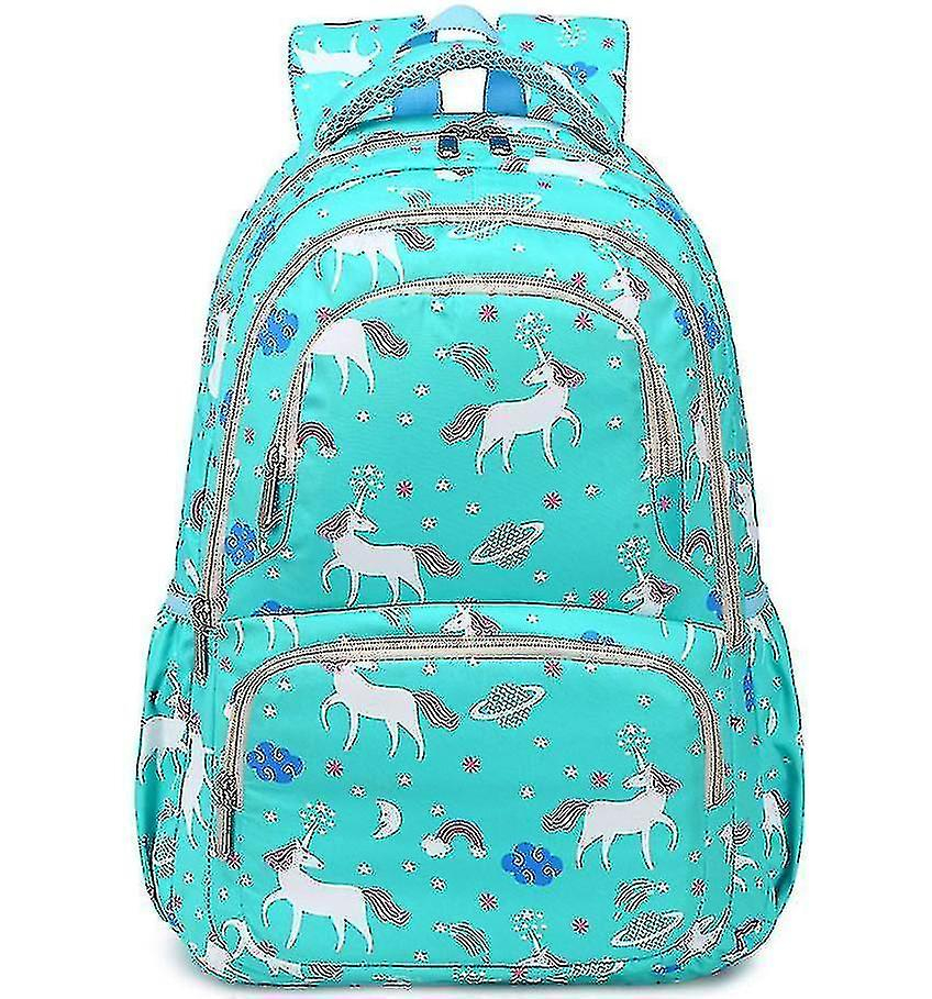Mochila Huoguo Cartoon Unicorn Para Niñas, Color Verde Claro - Venta Internacional.