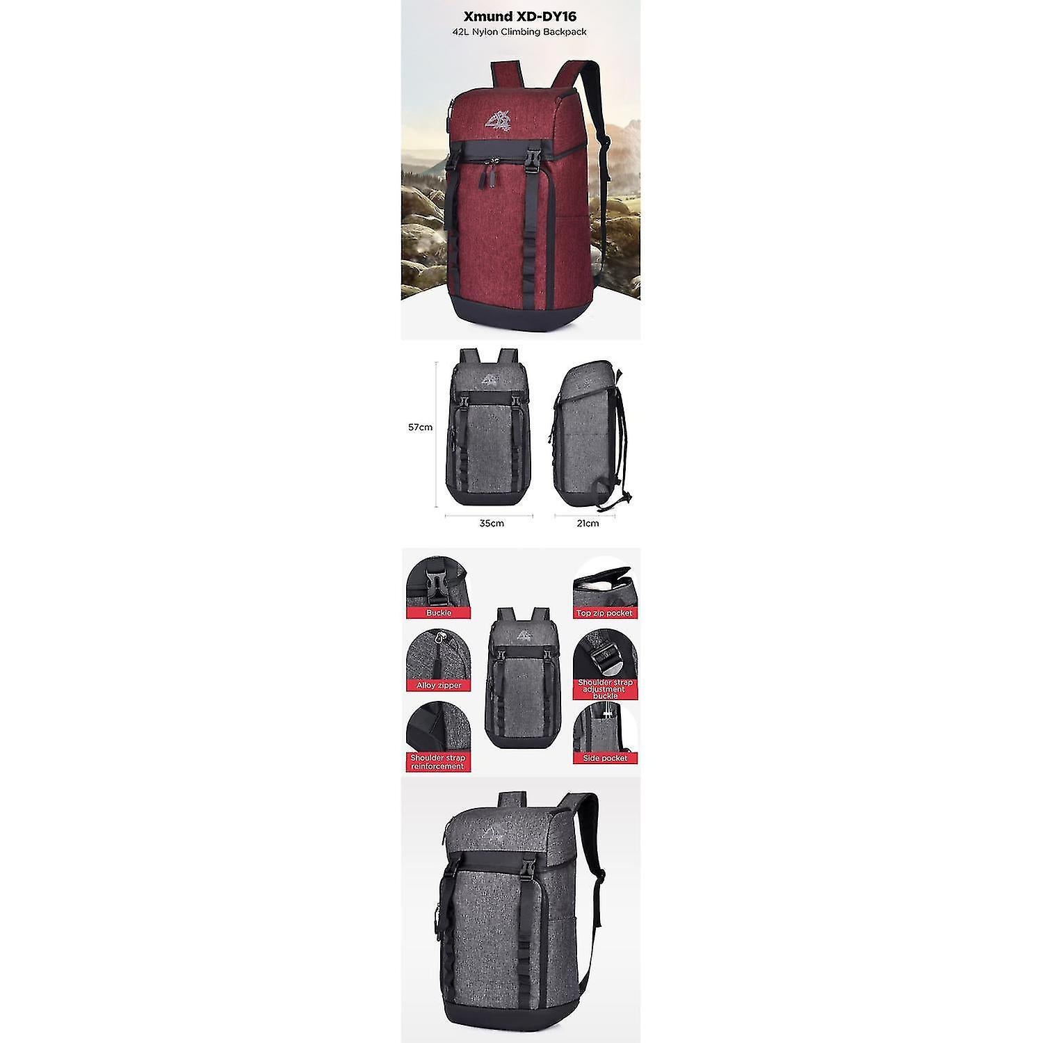 Foto 2 | Mochila Xmund Xd-dy16 42l De Nylon Impermeable Para Viajes Deportivos - Venta Internacional.