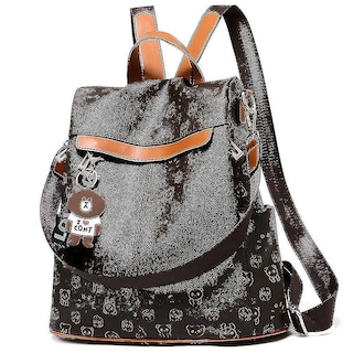 Foto 1 | Mochila Huoguo Mochila Escolar De Viaje De Piel Suave De Color Caqui, 0,6 Kg - Venta Internacional.