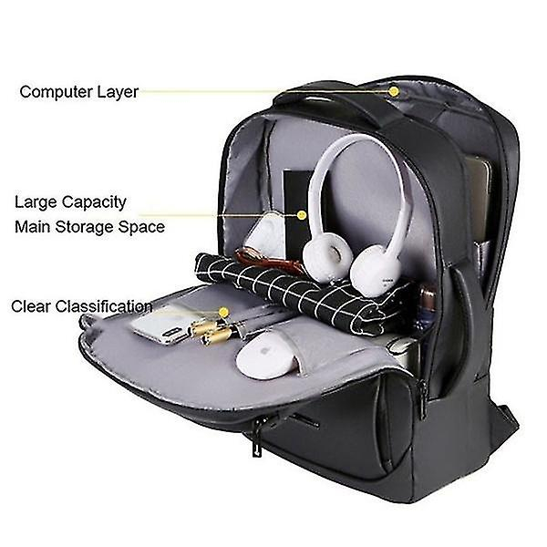 Foto 6 pulgar | Mochila Huoguo Para Portátil Empresarial Impermeable Para 15.6 Pulgadas, Color Negro - Venta Internacional.