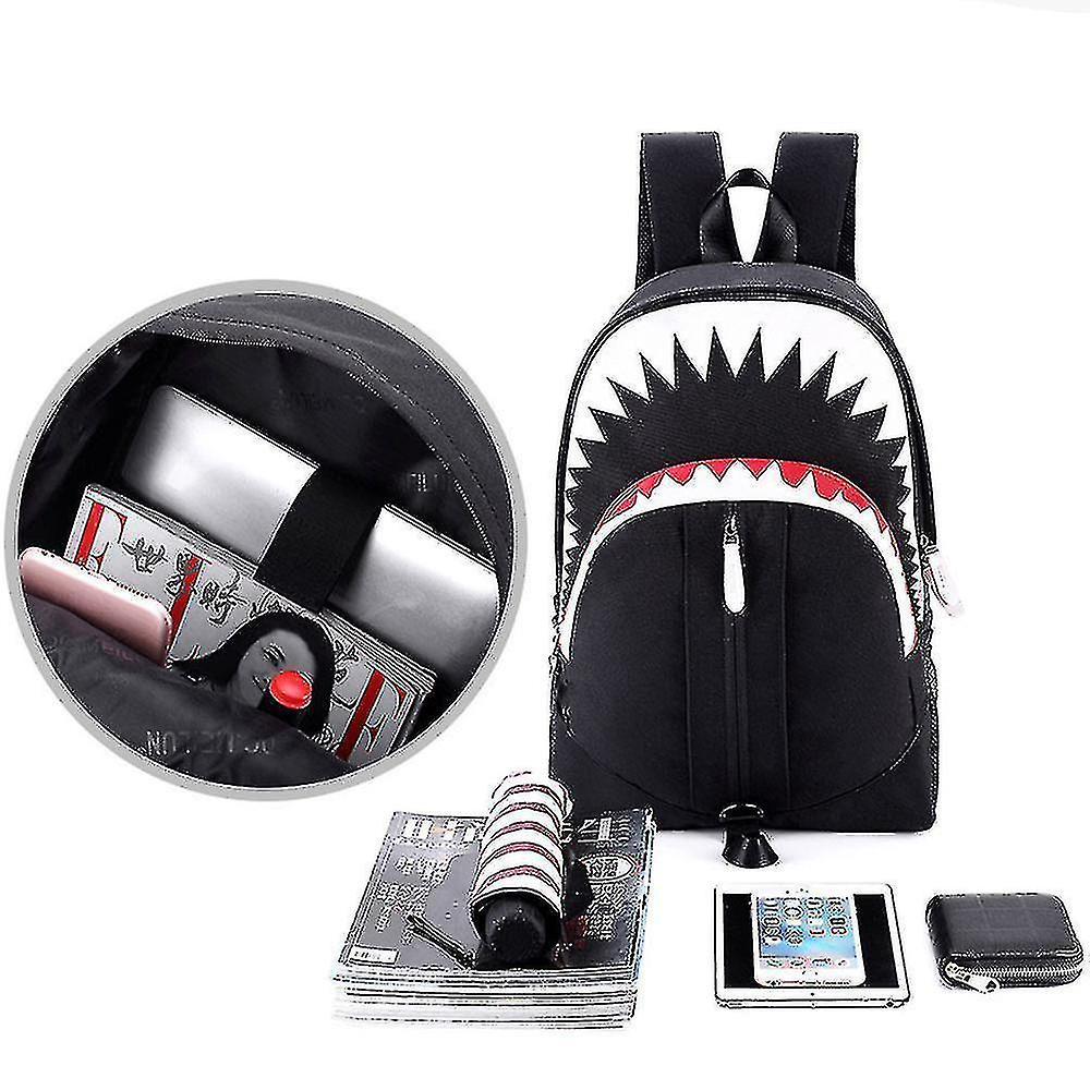 Foto 3 pulgar | Mochila Huoguo Luminous Shark Usb De Lona Impermeable 28x13x4 - Venta Internacional.