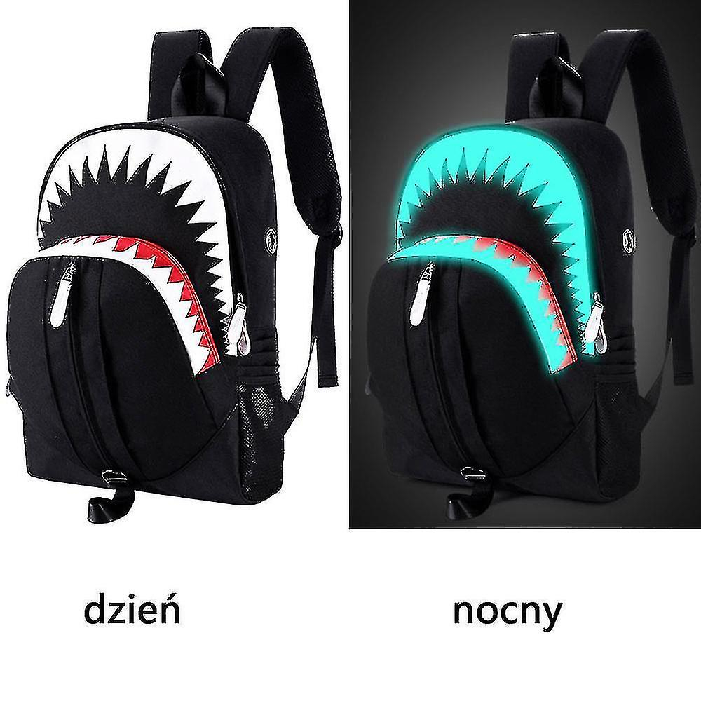 Foto 6 pulgar | Mochila Huoguo Luminous Shark Usb De Lona Impermeable 28x13x4 - Venta Internacional.