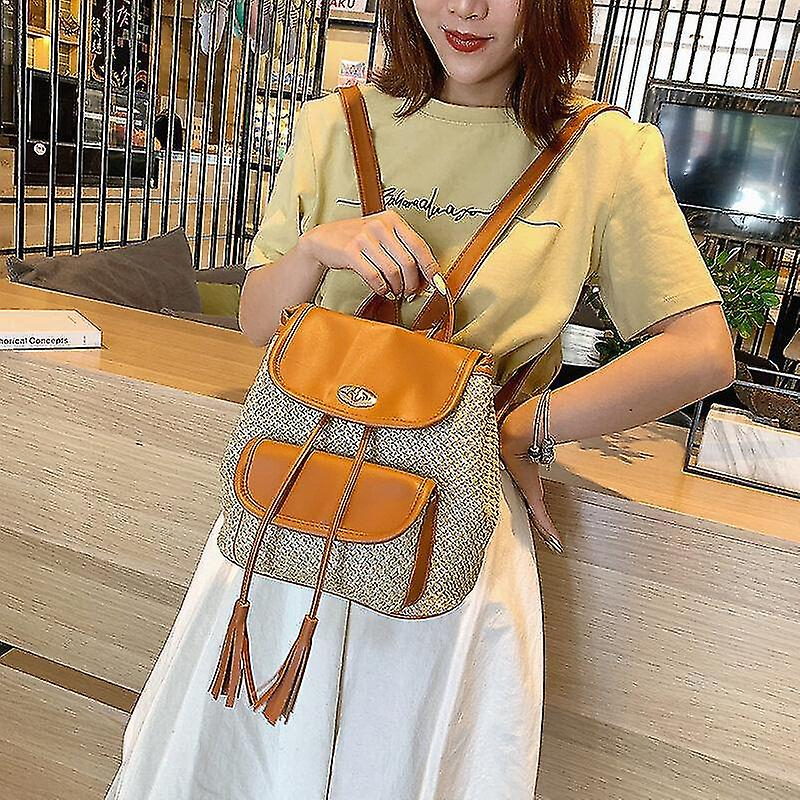 Foto 2 | Mochila Huoguo Tassel Straw Para Mujeres, Viajes Escolares Y Niñas - Venta Internacional.