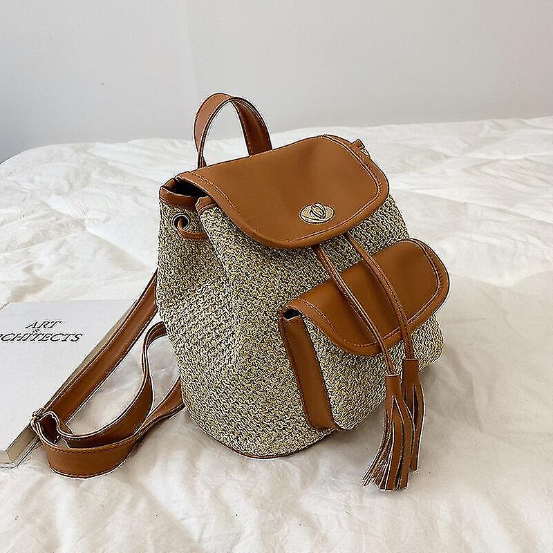 Foto 4 pulgar | Mochila Huoguo Tassel Straw Para Mujeres, Viajes Escolares Y Niñas - Venta Internacional.