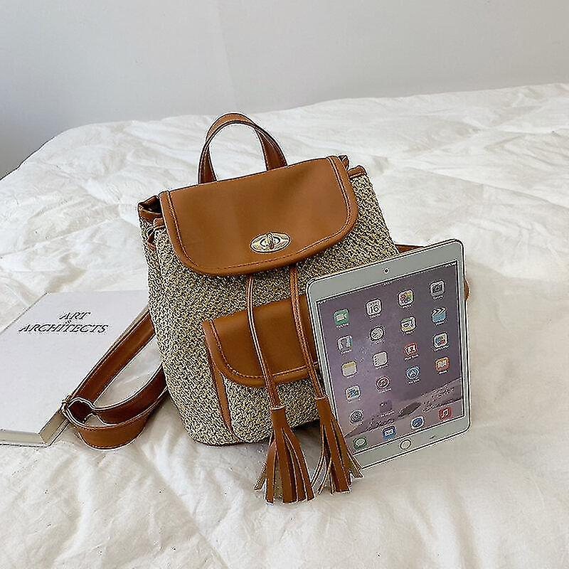 Foto 4 | Mochila Huoguo Tassel Straw Para Mujeres, Viajes Escolares Y Niñas - Venta Internacional.