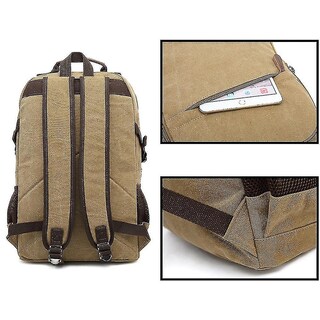 Foto 2 | Mochila Huoguo Lona Impermeable Para Hombre Azul 31x16x48cm - Venta Internacional.