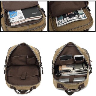 Foto 3 | Mochila Huoguo Lona Impermeable Para Hombre Azul 31x16x48cm - Venta Internacional.