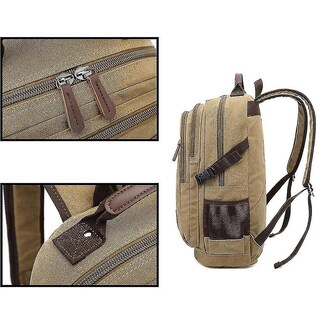 Foto 4 | Mochila Huoguo Lona Impermeable Para Hombre Azul 31x16x48cm - Venta Internacional.