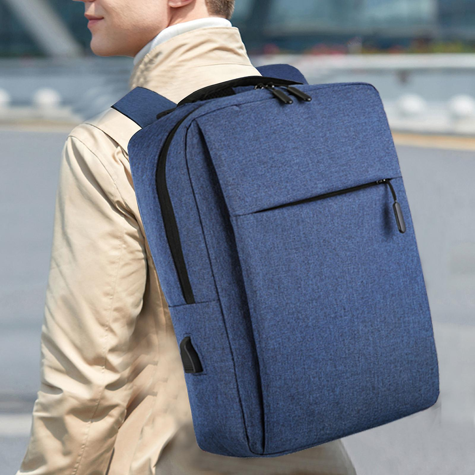 Foto 2 | Mochila Para Portátil Huoguo 15.6 Pulgadas Con Puerto De Carga Usb, Color Azul Oscuro - Venta Internacional.
