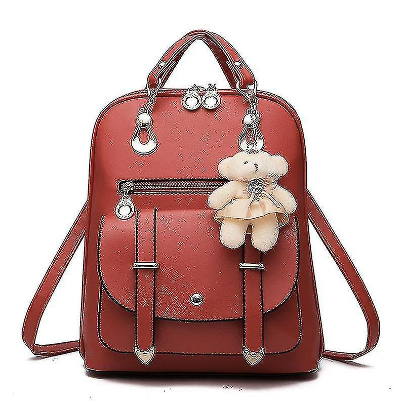 Foto 2 pulgar | Mochila Huoguo De Piel Sintética De Color Rojo Vino Para Mujer, Casual, A La Moda - Venta Internacional.