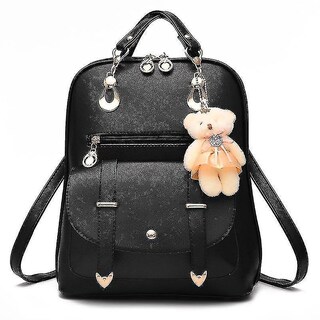 Foto 3 | Mochila Huoguo De Piel Sintética De Color Rojo Vino Para Mujer, Casual, A La Moda - Venta Internacional.
