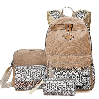 Foto 1 | Mochila Huoguo De Lona Impermeable Para Mujer, Color Caqui - Venta Internacional.