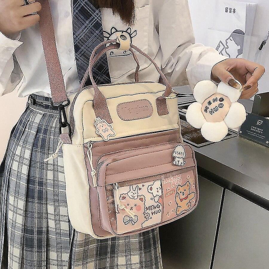Foto 1 | Mochila Huoguo Coasters De Nailon Impermeable De Estilo Coreano Rosa - Venta Internacional.