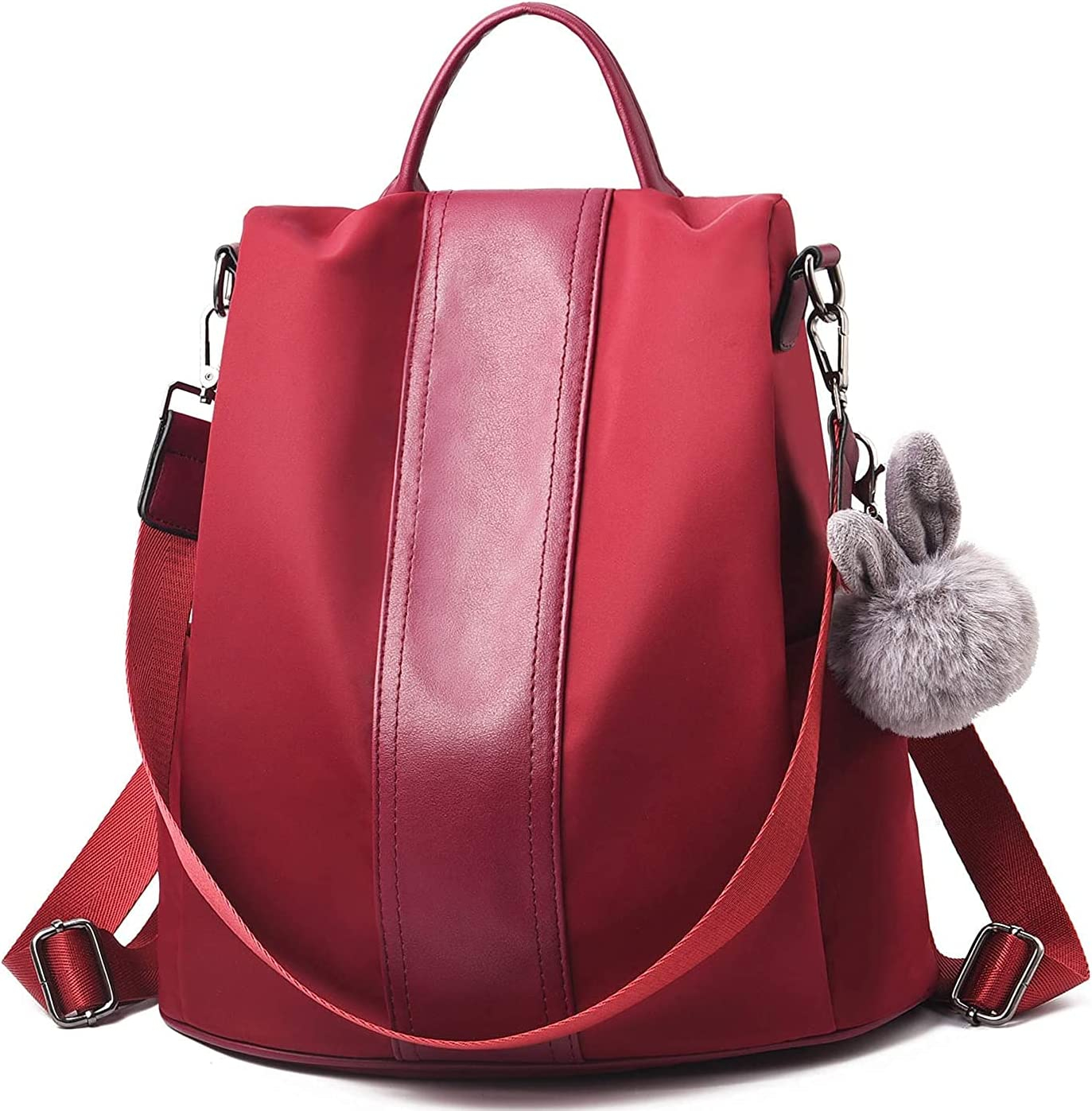 Mochila Huoguo, Impermeable, De Nylon, Escolar, Antirrobo, Color Burdeos - Venta Internacional.