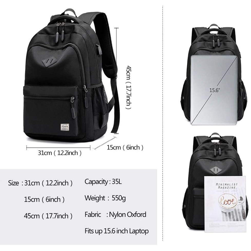 Foto 1 | Mochila Escolar Impermeable (roja) Con Puerto Usb Para Niños - Venta Internacional.