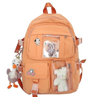 Foto 1 | Mochila Huoguo Transparente Para Niña De Secundaria Naranja - Venta Internacional.