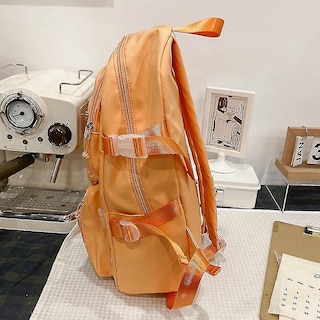 Foto 3 | Mochila Huoguo Transparente Para Niña De Secundaria Naranja - Venta Internacional.