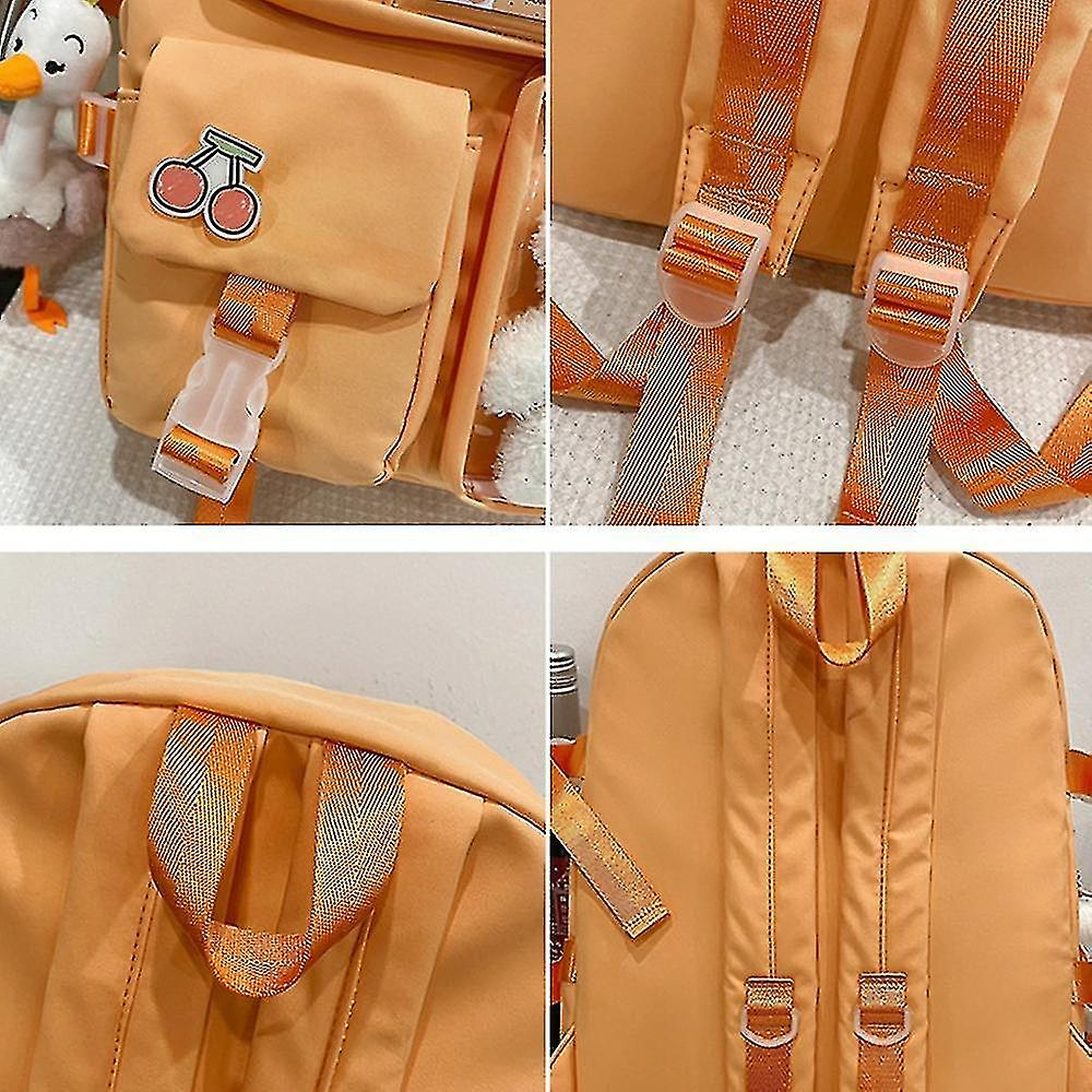 Foto 5 pulgar | Mochila Huoguo Transparente Para Niña De Secundaria Naranja - Venta Internacional.