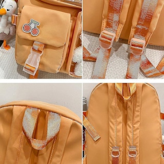 Foto 4 | Mochila Huoguo Transparente Para Niña De Secundaria Naranja - Venta Internacional.