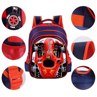Foto 2 | Mochila Sanlin Beans 3d Resistente Al Agua Para Niños, Bonito Coche Rojo - Venta Internacional.
