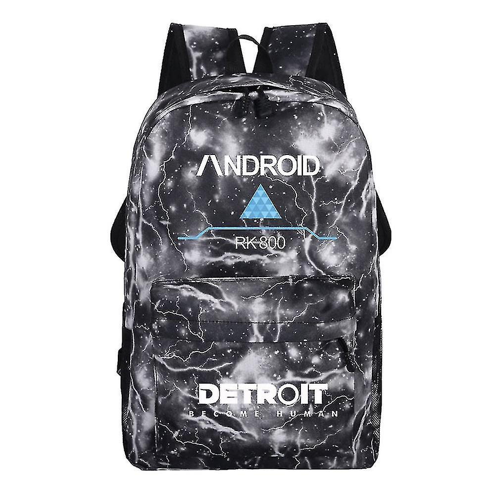 Mochila Huoguo Leisure Star Print Para Escuela Secundaria Negra - Venta Internacional.