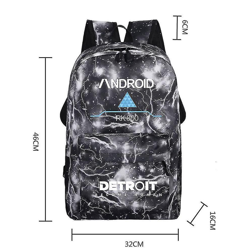 Foto 5 pulgar | Mochila Huoguo Leisure Star Print Para Escuela Secundaria Negra - Venta Internacional.