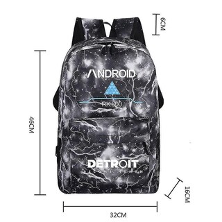 Foto 4 | Mochila Huoguo Leisure Star Print Para Escuela Secundaria Negra - Venta Internacional.