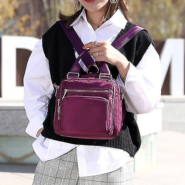 Foto 4 pulgar | Mochila Huoguo Bolso Casual Impermeable Para Mujer, Color Morado - Venta Internacional.