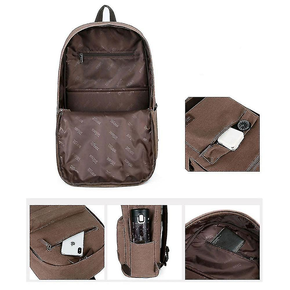 Foto 3 | Mochila Huoguo Business Oxford Color Café 32x14x41cm - Venta Internacional.