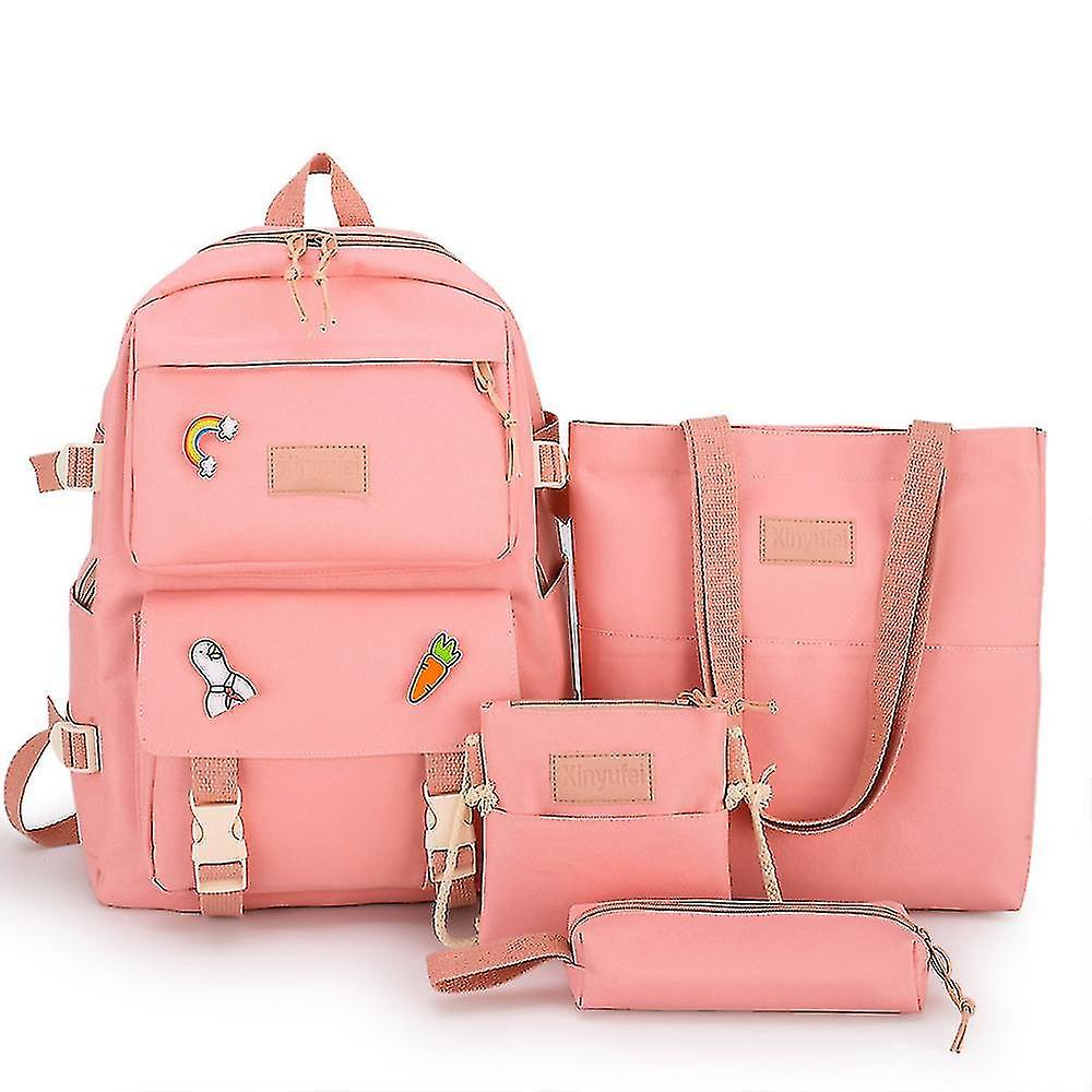 Foto 1 | Mochila Huoguo Para Estudiantes De Secundaria Y Universitarios Rosa - Venta Internacional.