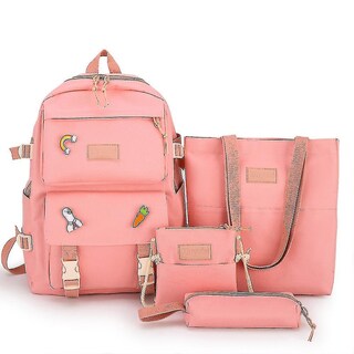 Foto 1 | Mochila Huoguo Para Estudiantes De Secundaria Y Universitarios Rosa - Venta Internacional.