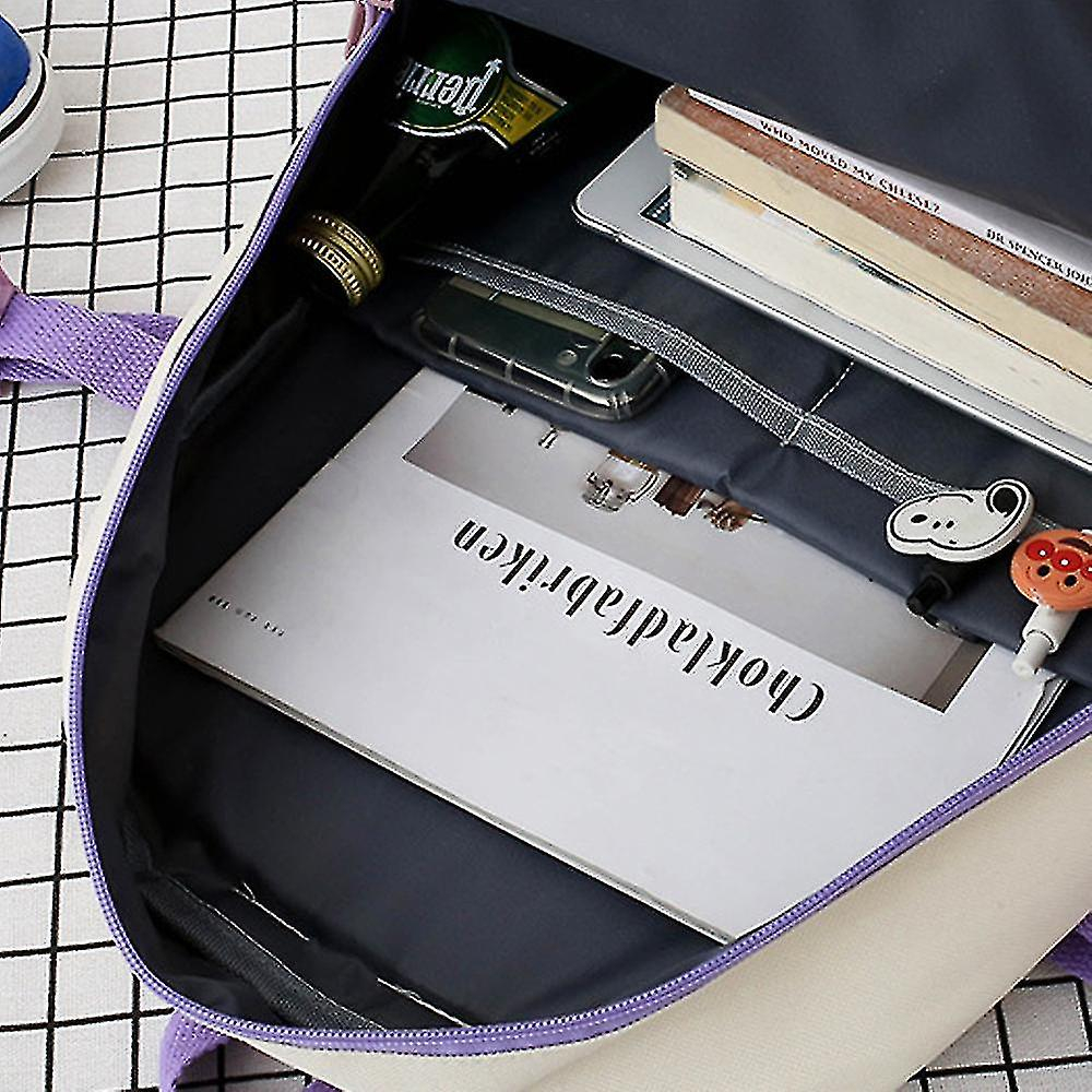 Foto 4 | Mochila Huoguo Para Estudiantes De Secundaria Y Universitarios Rosa - Venta Internacional.