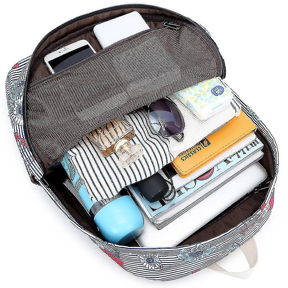 Foto 2 | Mochila Huoguo Conjunto De Tres Piezas De Nailon Para Mujer, Color Azul Real - Venta Internacional.