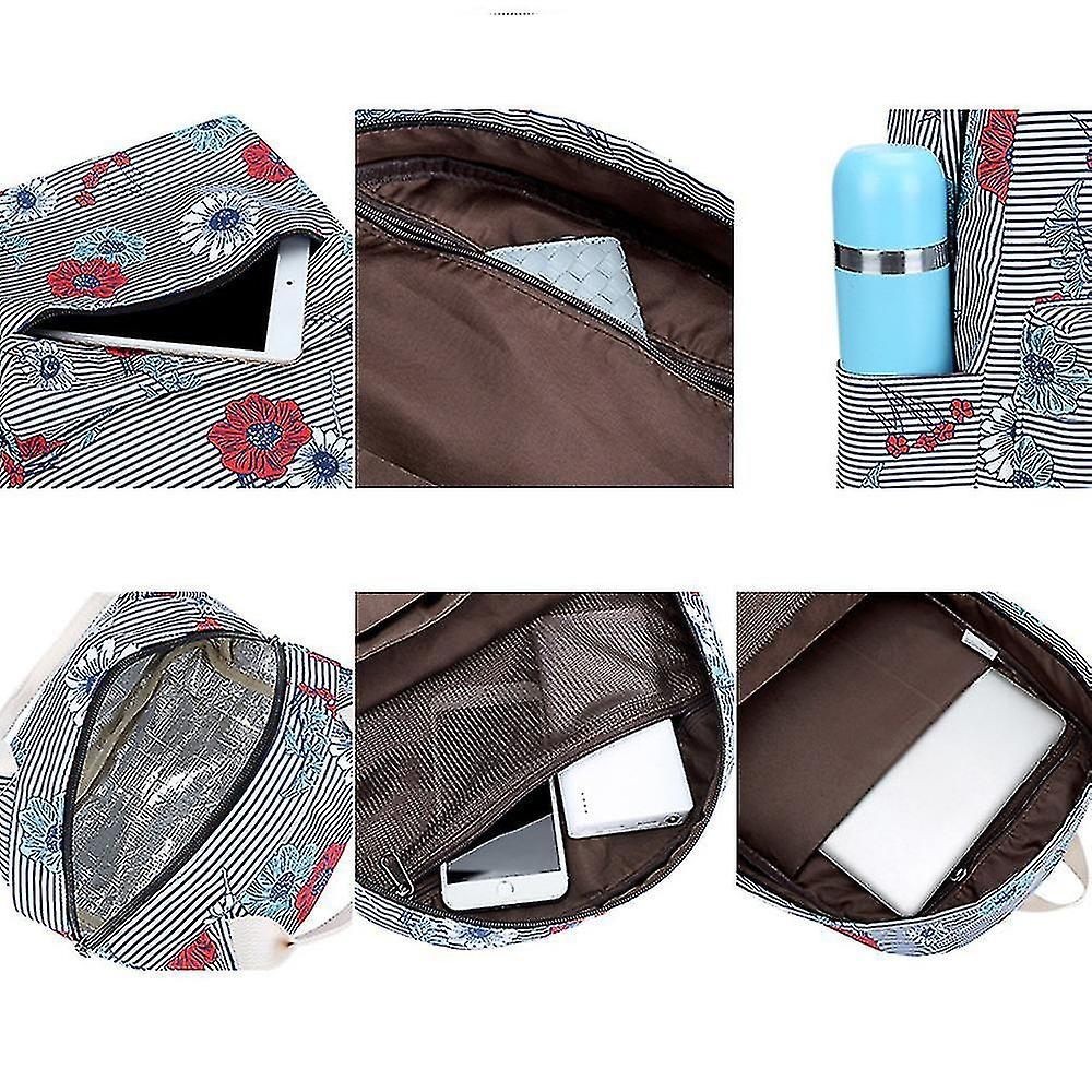 Foto 4 pulgar | Mochila Huoguo Conjunto De Tres Piezas De Nailon Para Mujer, Color Azul Real - Venta Internacional.