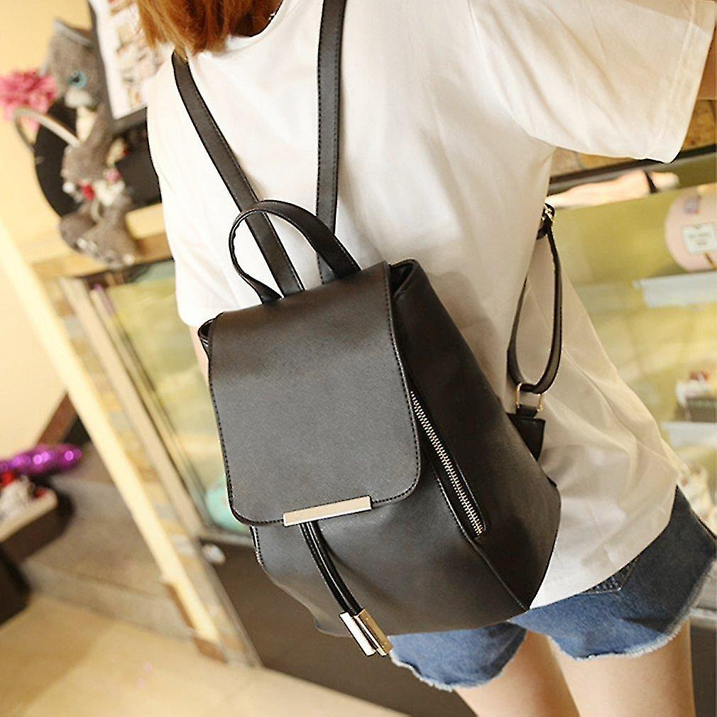 Foto 5 pulgar | Mochila Huoguo Para Mujer Y Niña, De Piel Sintética, Bolsa De Viaje, Color Negro - Venta Internacional.