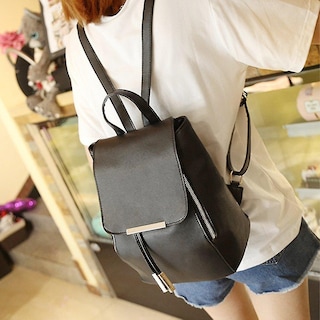 Foto 4 | Mochila Huoguo Para Mujer Y Niña, De Piel Sintética, Bolsa De Viaje, Color Negro - Venta Internacional.