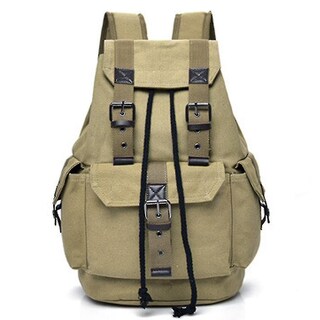 Foto 1 | Mochila Huoguo Retro, Bolsa De Viaje De Ocio Impermeable, Color Caqui - Venta Internacional.