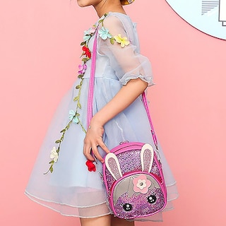 Foto 3 | Mochila Huoguo, Con Lentejuelas Parpadeantes, A La Moda, Orejas De Conejo, Para Niños - Venta Internacional.