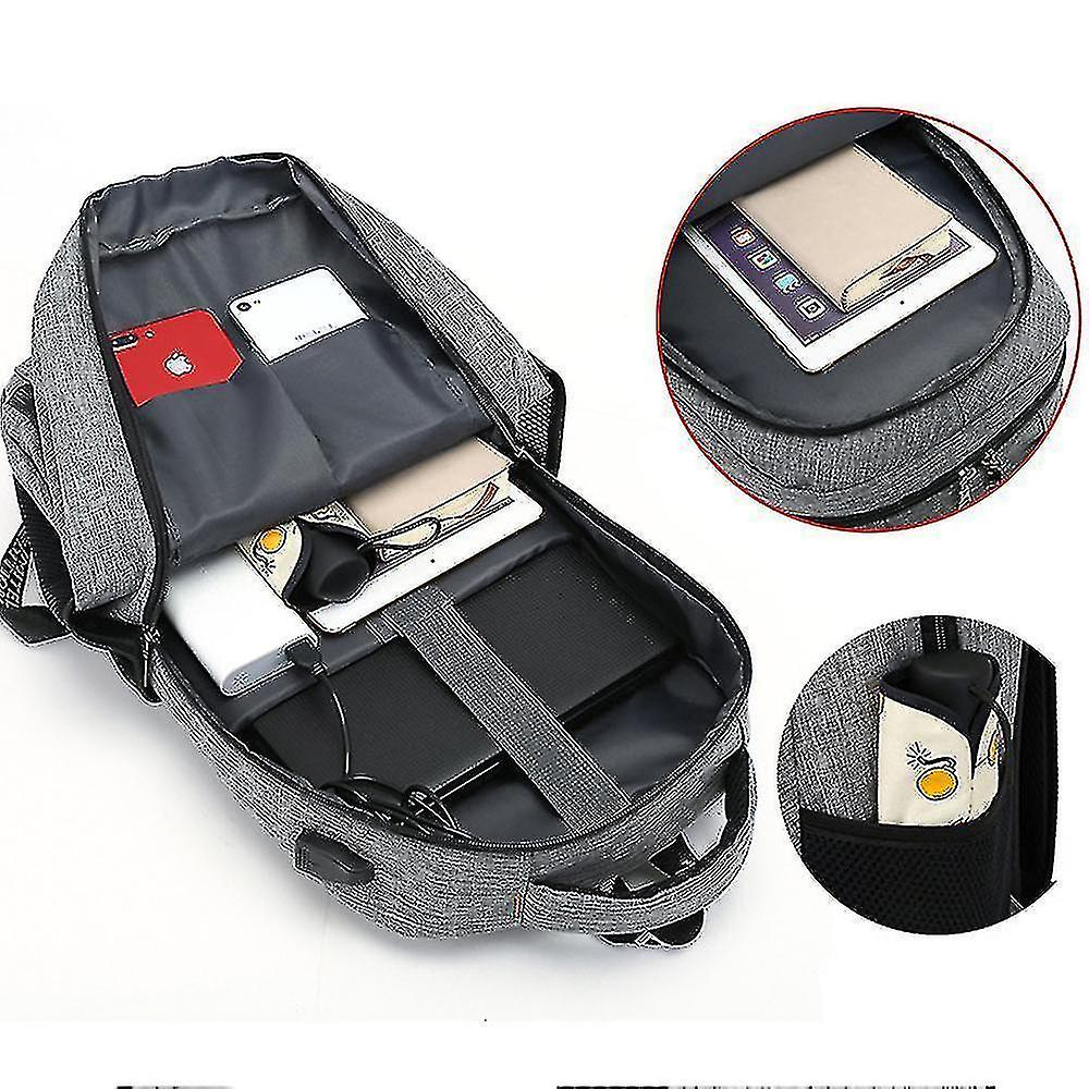 Foto 3 pulgar | Mochila Huoguo Morado De Nailon Impermeable Con Carga Usb De 28 X 17 X 45 Cm - Venta Internacional.
