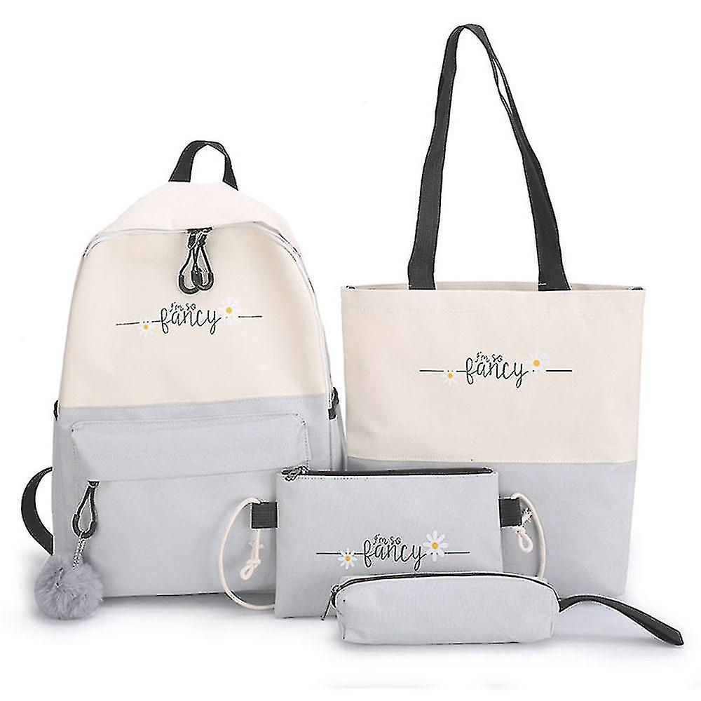 Foto 1 | Mochila Huoguo De Tela Oxford Impermeable Para Mujer, Color Gris - Venta Internacional.
