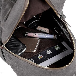 Foto 3 | Mochila Casual Huoguo De Lona Caqui Para Mujer, 27 X 13 X 38 - Venta Internacional.