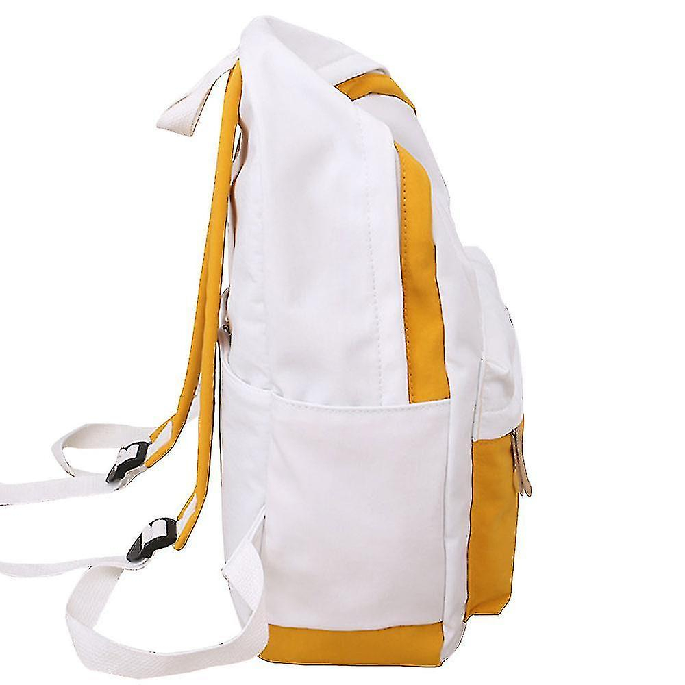 Foto 4 pulgar | Mochila Huoguo De Lona Para Mujer Para La Escuela Secundaria, Amarilla - Venta Internacional.