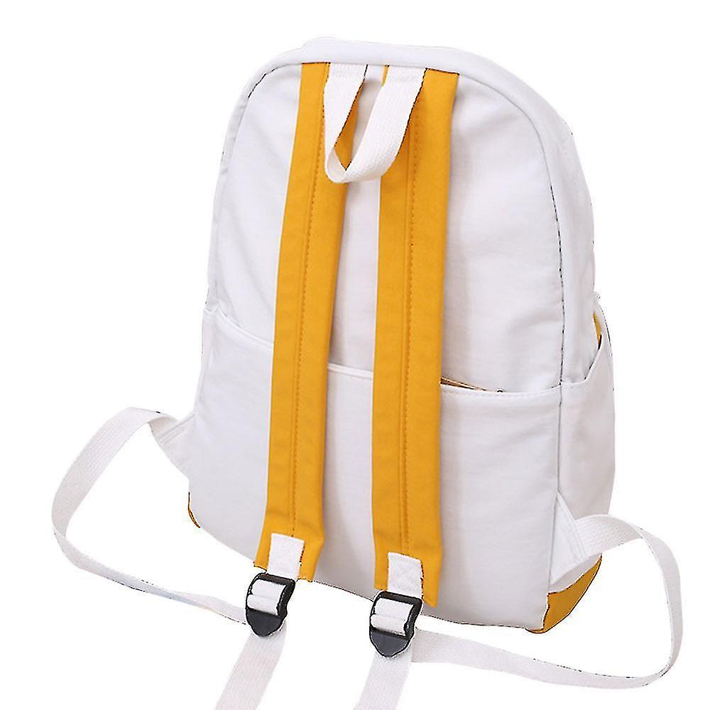 Foto 5 pulgar | Mochila Huoguo De Lona Para Mujer Para La Escuela Secundaria, Amarilla - Venta Internacional.