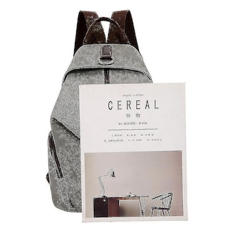 Foto 3 | Mochila Huoguo Canvas Antirrobo Con Hombro Gris Claro - Venta Internacional.