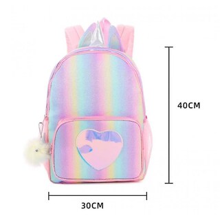Foto 4 | Mochila Escolar Sofirn Rainbow Para Niñas, Unicornio, 30 X 40 Cm, Color Verde - Venta Internacional.